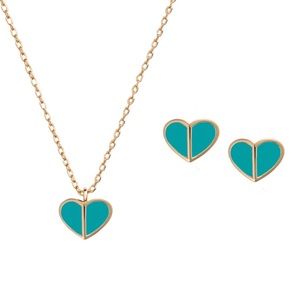 KATE SPADE • Heritage Heart Fiji Green Necklace Earrings Set